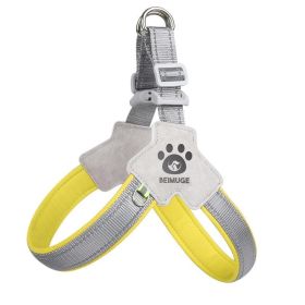 Pet Dog Cat Harness, Pet Harness With LeashSet, Adjustable Puppy Harness ComfortableReflective Easy Control Dog With Leather Leash,.No-Pull No Ch (Option: Yellow-M)