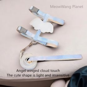 Dog Leash Cat Leash Charming Wings Pet Harness Leash Set Adjustable Escape Proof Vest For Cats Small Dogs Cute Comfortable Outdoor Wear Luxury Pe (Option: M)