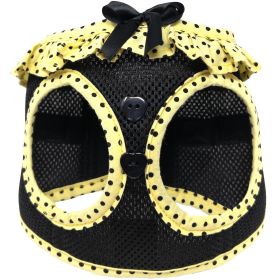 American River Choke Free Dog Harness Polka Dot Collection (Color: Yellow and Black Polka Dot, size: X-Small)