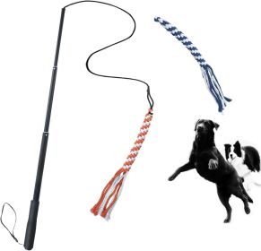 Dog Extendable Teaser Wand Pet Flirt Stick Pole Puppy Chasing Tail Interactive Toy For Small Medium Large Dogs Training Playing Exercise (Color: Gold)