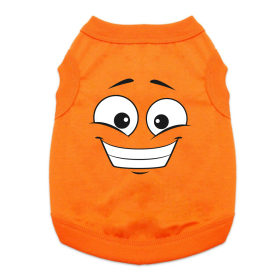Happy Face Dog Shirt (Color: Sunset Orange, size: 2X-Large)