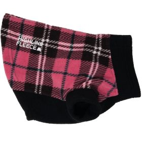 Highline Fleece Dog Coat (Color: Pink and Black Plaid, size: Size 16LC)