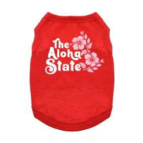 The Aloha State Dog Shirt (Color: Red, size: large)