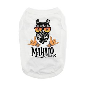 Mahalo Dog Shirt (Color: White, size: large)