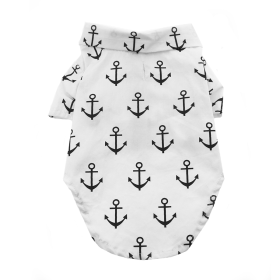 Hawaiian Camp Shirt (Color: Anchors Aweigh, size: X-Small)