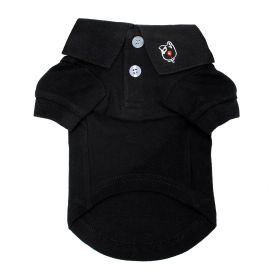 Solid Dog Polo (Color: Jet Black, size: small)