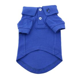Solid Dog Polo (Color: Nautical Blue, size: small)