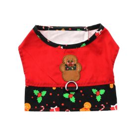 Gingerbread Fabric Harness with Matching Leash (size: medium)